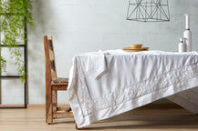 Σετ Τραπεζομάντηλο & 8 Πετσέτες φαγητού Αιγαίον με Κέντημα Anthemida